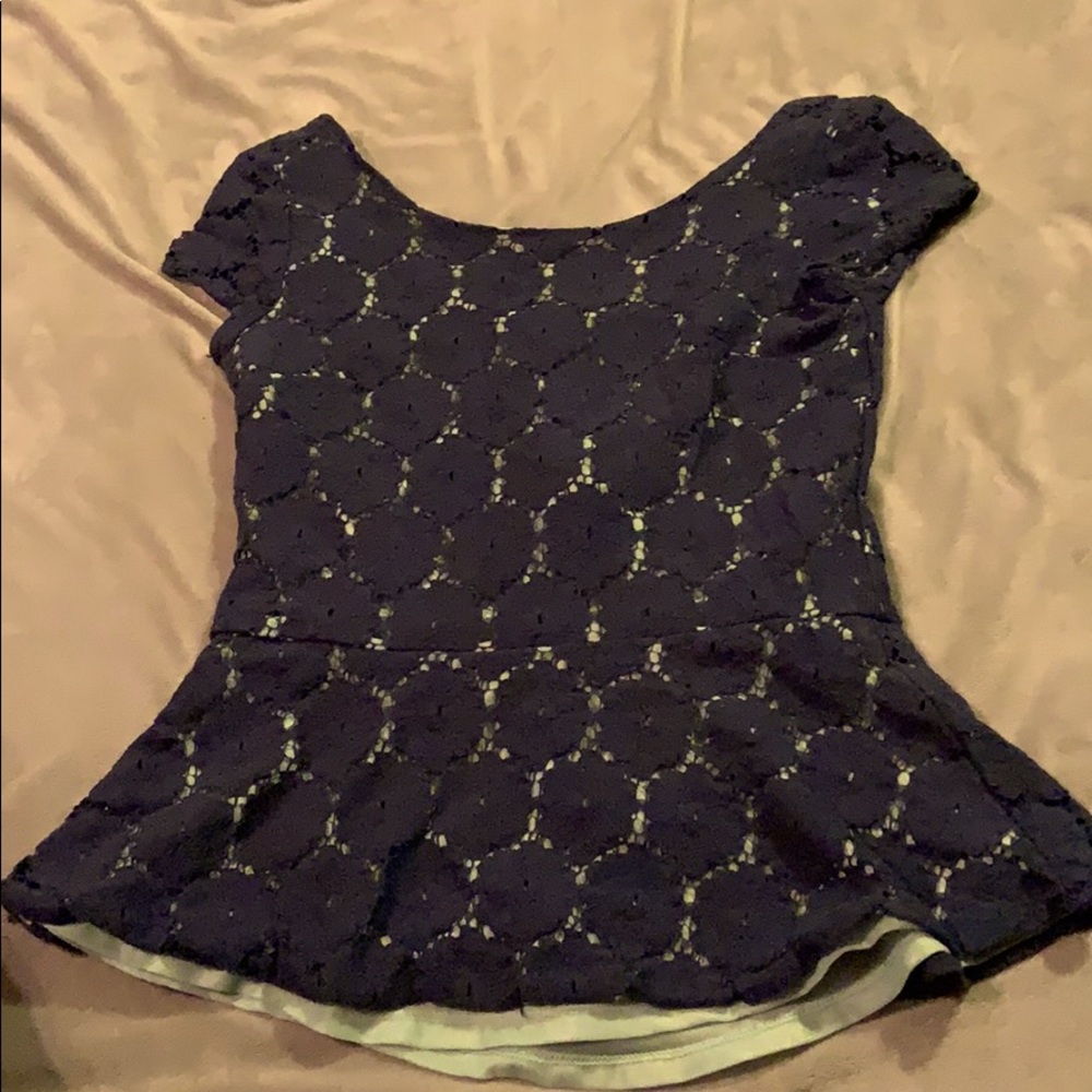 Lace peplum top